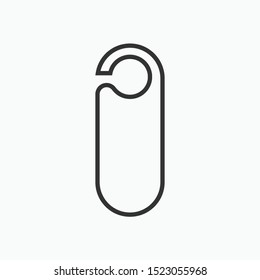 Door Hanger Icon - Vector, Sign and Symbol Presented in Line Art Style for Design, Presentation, Website or Apps Elements.