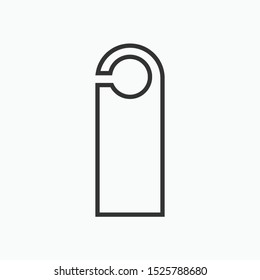 Door Hanger Icon - Vector, Sign and Symbol Presented in Line Art Style for Design, Presentation, Website or Apps Elements.