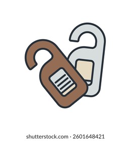 door hanger icons isolated on White Background. Flat style design