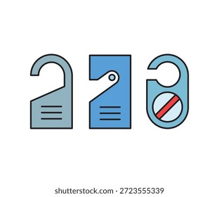 ícones de cabide de porta definir ilustração de vetor