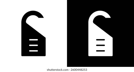 Door hanger icons vectors set in solid style.