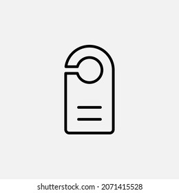 Door hanger line icon design concept 