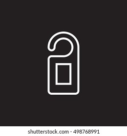 door hanger line icon, outline vector sign, linear pictogram isolated on black. logo illustration