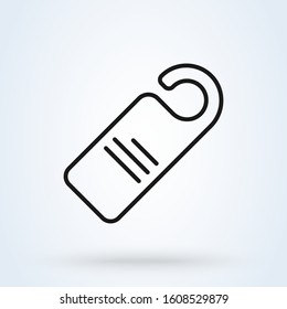door hanger line. vector modern icon design illustration
