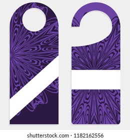 Door hanger mockup isolated on white background. Design with floral mandala ornament. Vector illustration.