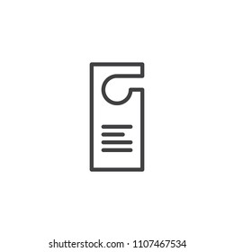 Door hanger outline icon. linear style sign for mobile concept and web design. Do not disturb simple line vector icon. Symbol, logo illustration. Pixel perfect vector graphics