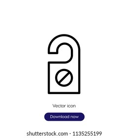 Door hanger sign icon in trendy flat style isolated on grey background, modern symbol vector illustration for web