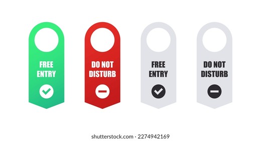 Signos de percha de puerta. No te moleste, el concepto del colgador de la puerta del hotel. Gráficos vectoriales escalables