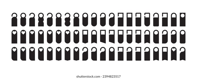 Door hanger signs set. Do not disturb, signs of hotel room. Vector scalable graphics