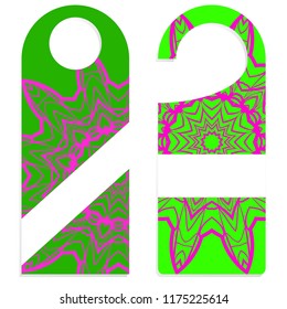 Door hanger with special mandala design. for Room in Home, Hotel, Resort with Floral Mandala Design. Vector illustration.