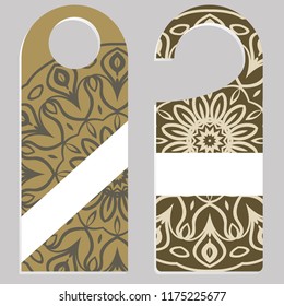 Door hanger with special mandala design. for Room in Home, Hotel, Resort with Floral Mandala Design. Vector illustration.