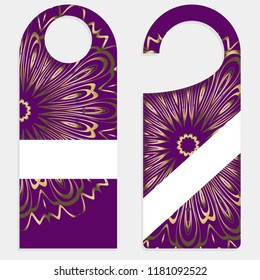 Door hanger with special mandala design. Vector illustration. For hotel, sale.
