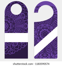 Door hanger with special mandala design. Vector illustration. For hotel, sale.