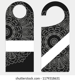 Door Hanger Tags for Room with Floral Mandala Design.