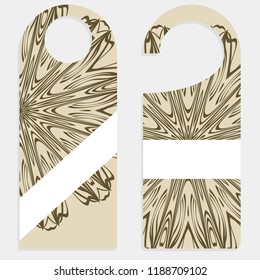 Door Hanger Tags for Room with Floral Mandala Design.