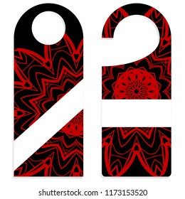 Door Hanger Tags for Room in Home, Hotel, Resort with Floral Mandala Design. Vector illustration