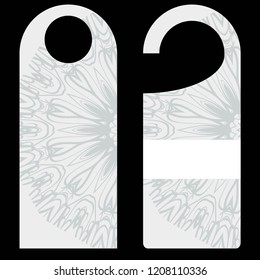 Door Hanger Tags for Room in Home, Hotel, Resort with Floral Mandala Design. Vector illustration.