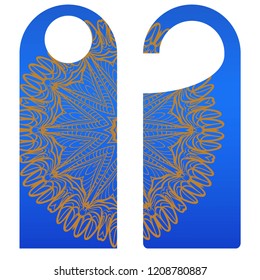 Door Hanger Tags for Room in Home, Hotel, Resort with Floral Mandala Design. Vector illustration.