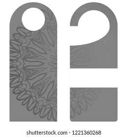 Door Hanger Tags for Room in Home, Hotel, Resort with Floral Mandala Design. Vector illustration.