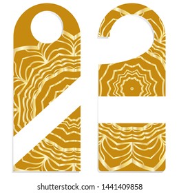 Door Hanger Tags for Room in Home, Hotel, Resort with Floral Mandala Design. Vector illustration