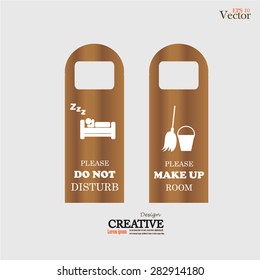  Door Hanger Tags for Room in Hotel or Resort .vector illustration.