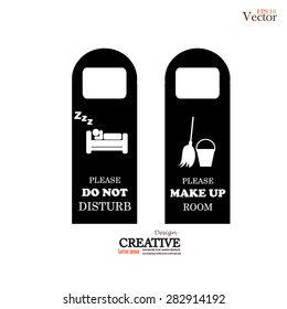  Door Hanger Tags for Room in Hotel or Resort .vector illustration.