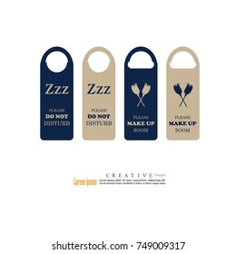 Door Hanger Tags for Room in Hotel or Resort .vector illustration.

