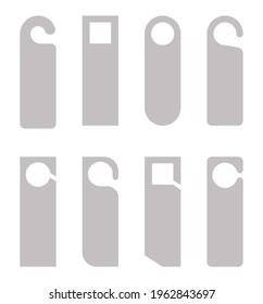 Door hanger template isolated on white background. Display your design on this blank samples. Vector illustration