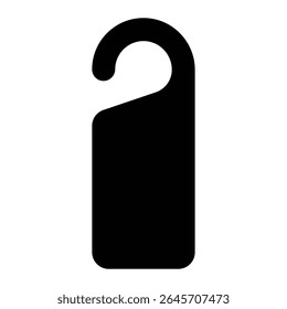 Ícone de vetor de porteira. Sinal de privacidade do hotel, não perturbe etiqueta, etiqueta de serviço do quarto, símbolo de sinalização do botão da porta. Silhueta preta, isolada.