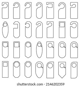 Door hanger vector icon set. do not disturb illustration sign collection. hotel door tag symbol or logo.