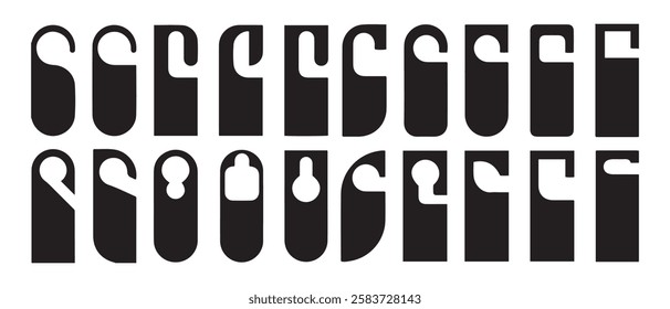 Door hanger vector icon set. do not disturb illustration sign collection. hotel door tag symbol or logo.