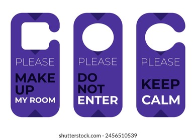 Door hanger vector set. Door tags