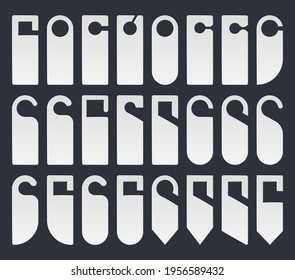 Door hangers set in flat style. Do not disturb blank signs for hotel rooms. Vector illustration isolated on a white background.