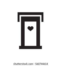 door with heart icon illustration isolated vector sign symbol