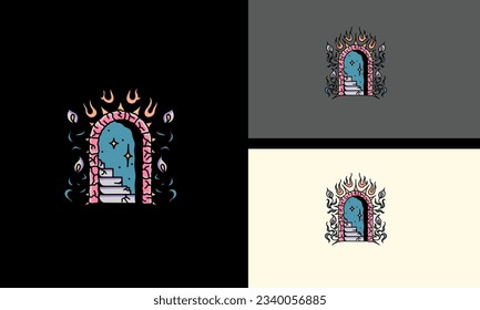 door of heaven vector mascot design
