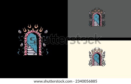 door of heaven vector mascot design