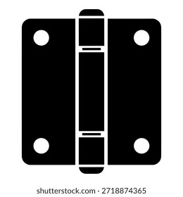 Silueta de componente de hardware de metal de icono de bisagra de puerta