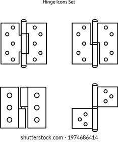 door hinge icon on white, vector, eps 10 file