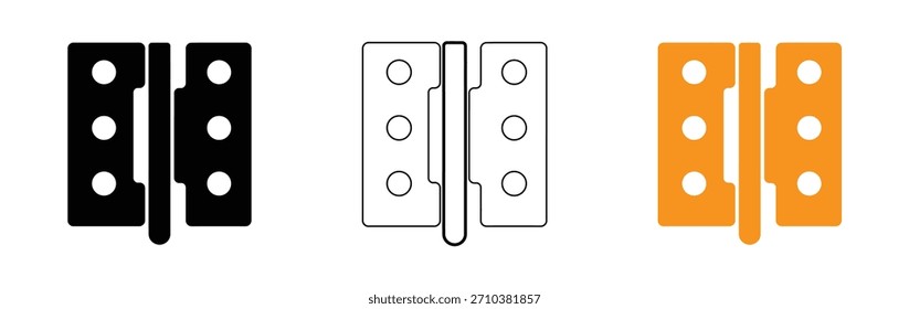 Iconos de la bisagra de la puerta para el diseño interior y el trabajo de construcción, Vector del icono de la bisagra de la puerta, icono simple para la Ilustración vectorial de los Sitios web, icono de la bisagra de la puerta de la silueta