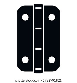Door hinge, a metal hardware icon illustrating a joining and connection concept