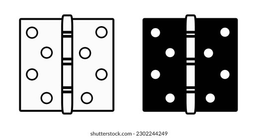Estilo plano del icono de la bisagra de la puerta. Ilustración vectorial.