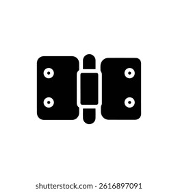 Door Hinges Flat Icon Solid Shape Black Clean Look