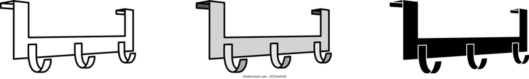 Icono de colgador del gancho de la puerta, vector