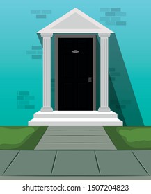 door house front isolated icon