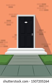 door house front isolated icon