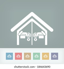 Door house opening concept icon