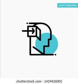 Door, Human, Inner, Mind, Minded turquoise highlight circle point Vector icon