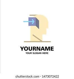 Door, Human, Inner, Mind, Minded Business Logo Template. Flat Color