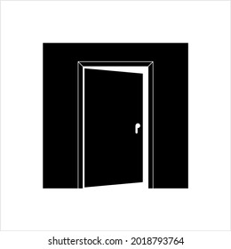 Door Icon, Architectural Door Icon, Entry Exit Door Vector Art Illustration
