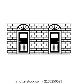 Door Icon, Architectural Door Icon Vector Art Illustration